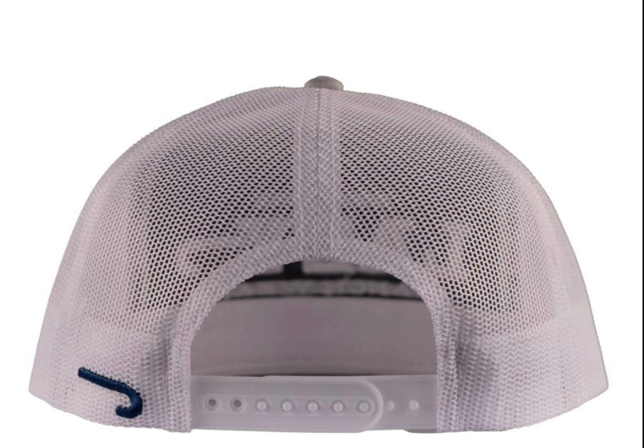 LAZY J RANCH BLUE & WHITE DIME BOX CLASSIC ROPE TRUCKER HAT