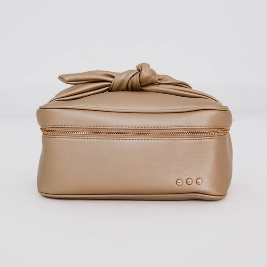 Holiday Gold Madelyn Bow Makeup Bag pretty simple