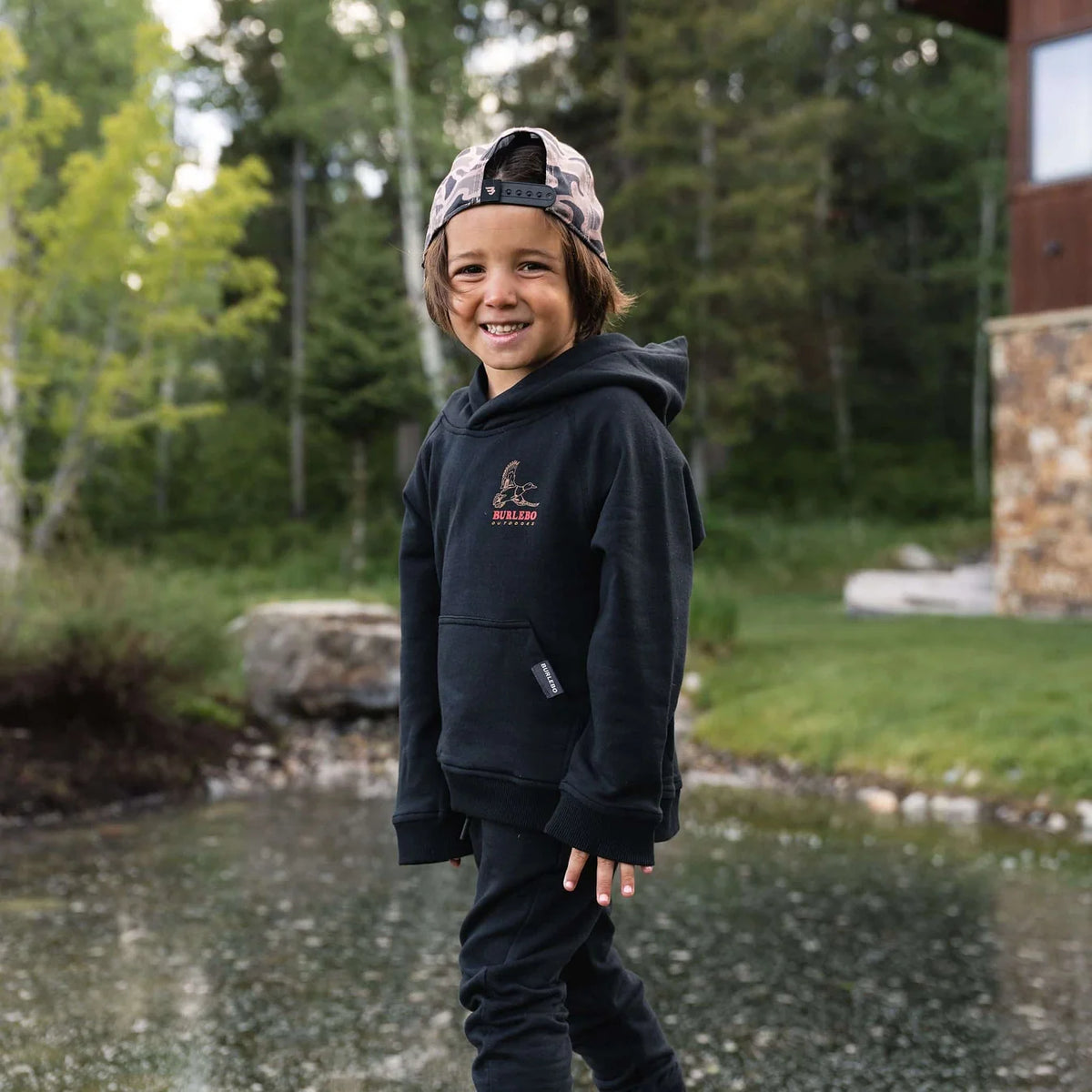 Duck Wild Black Youth Fleece Hoodie Y-FH-DKW-BLK FL