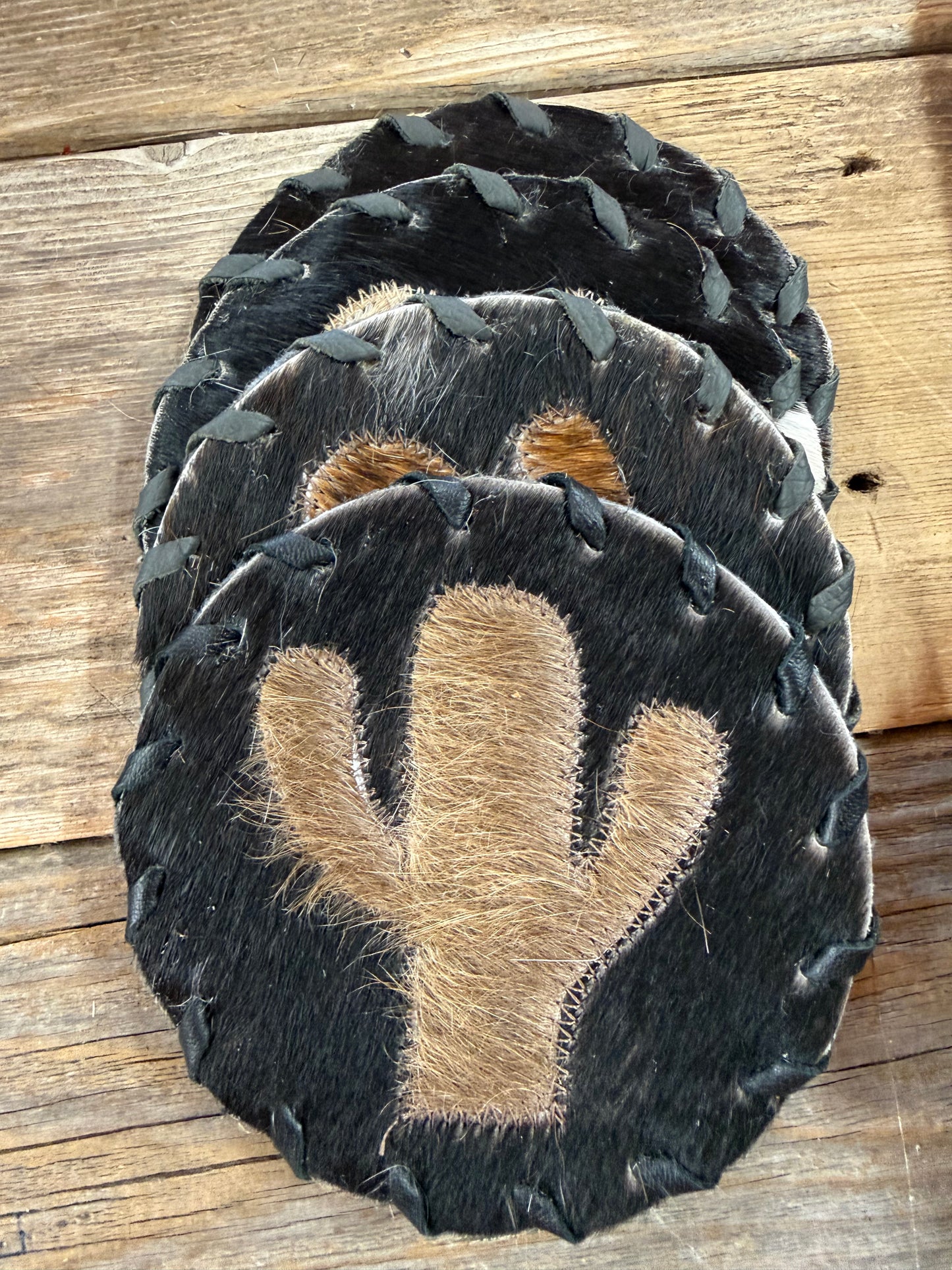 Cactus Cowhide Coaster Singles Hides and Skins