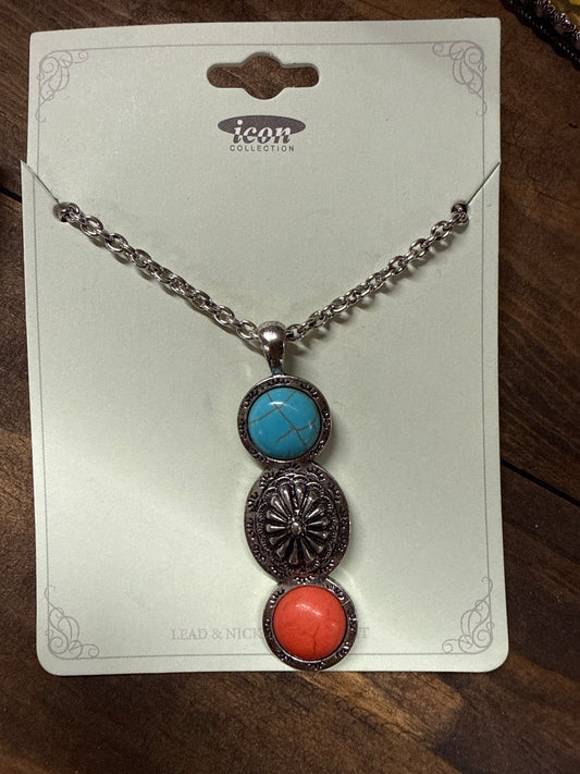 Icon Turquoise and Rust Stone Necklace