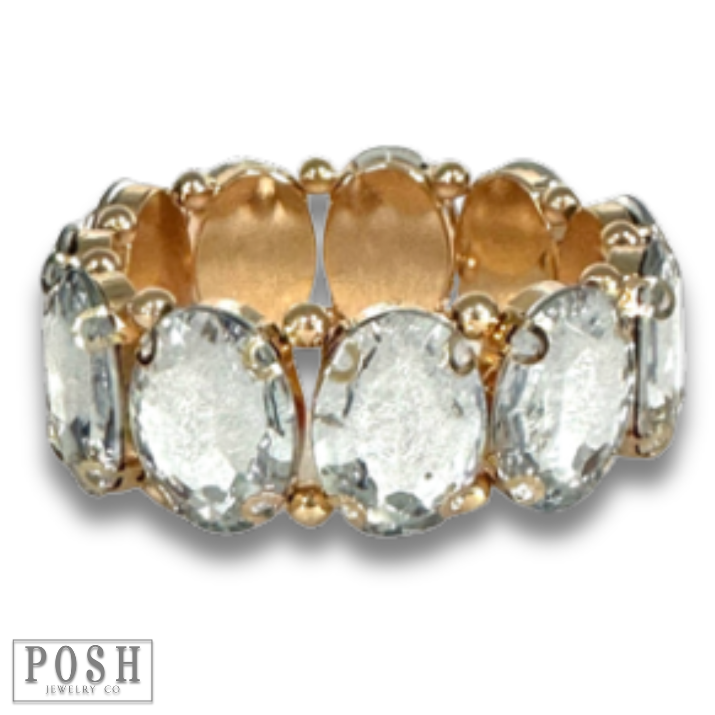 Oval rhinestone bracelet: Clear