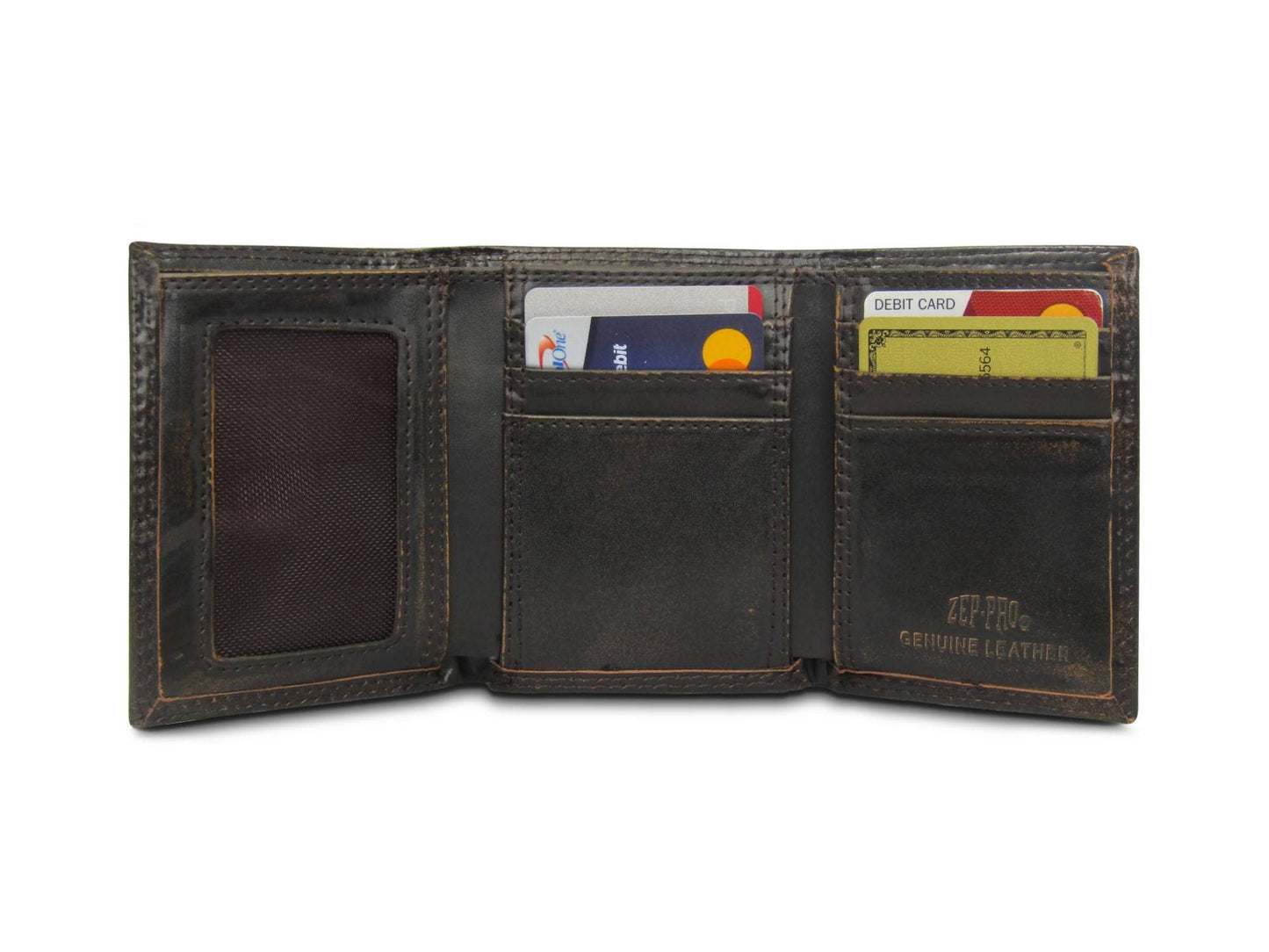 Texas Longhorns Zep  Burnished Leather Trifold Wallet