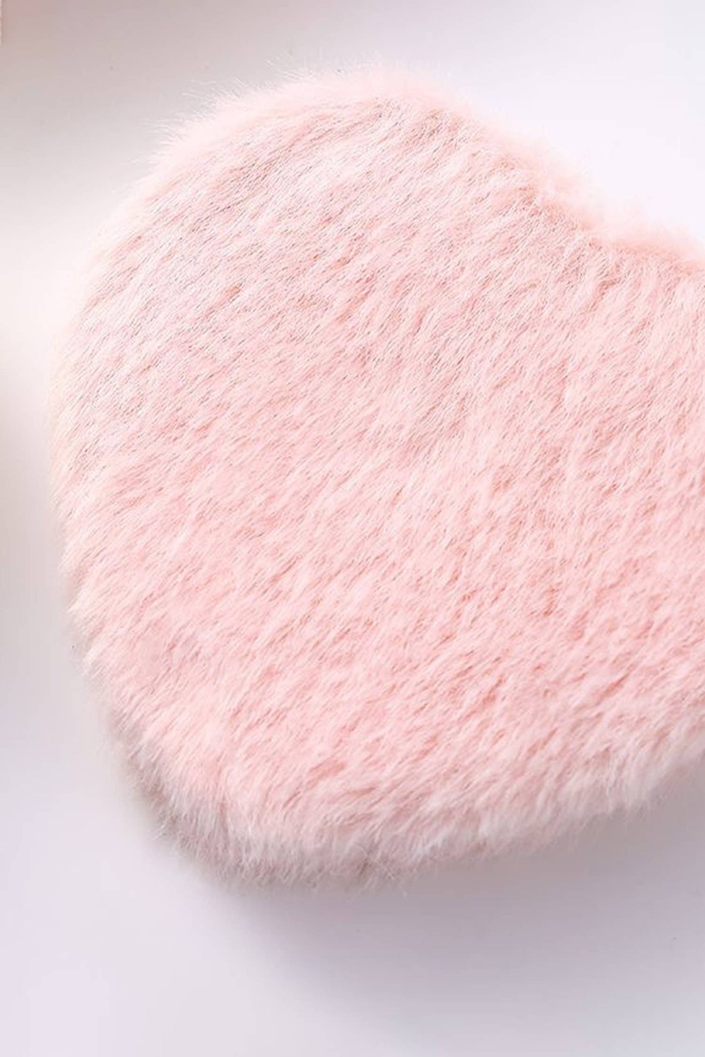 66Heart Shape Double Sides Fluffy Cute Mini Cosmetic Mirror : Purple / ONE SIZE