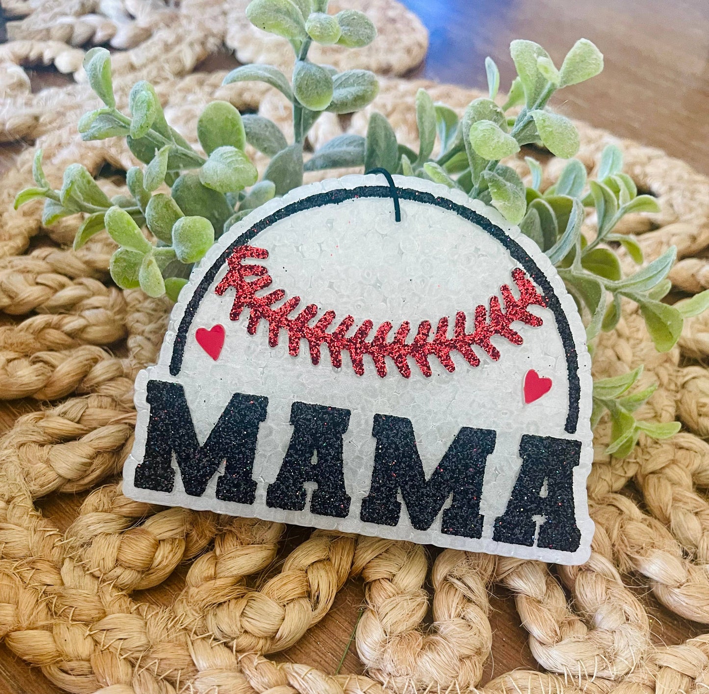 Baseball or Softball Mama Car Freshie : Baseball- White