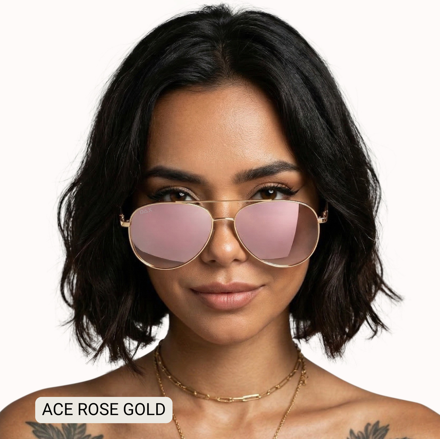 ACE - Unisex Aviator Sunglasses – Polarized Hair-Friendly: Hot Pink Fl Dax
