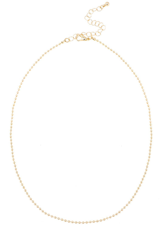 Rory Ball Chain Charm Necklace Base in Shiny Gold Canvas