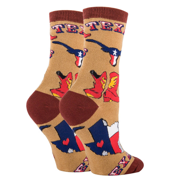 Texas Love | Women's Cotton Crew Funny Novelty Socks Oooh Yeah sock