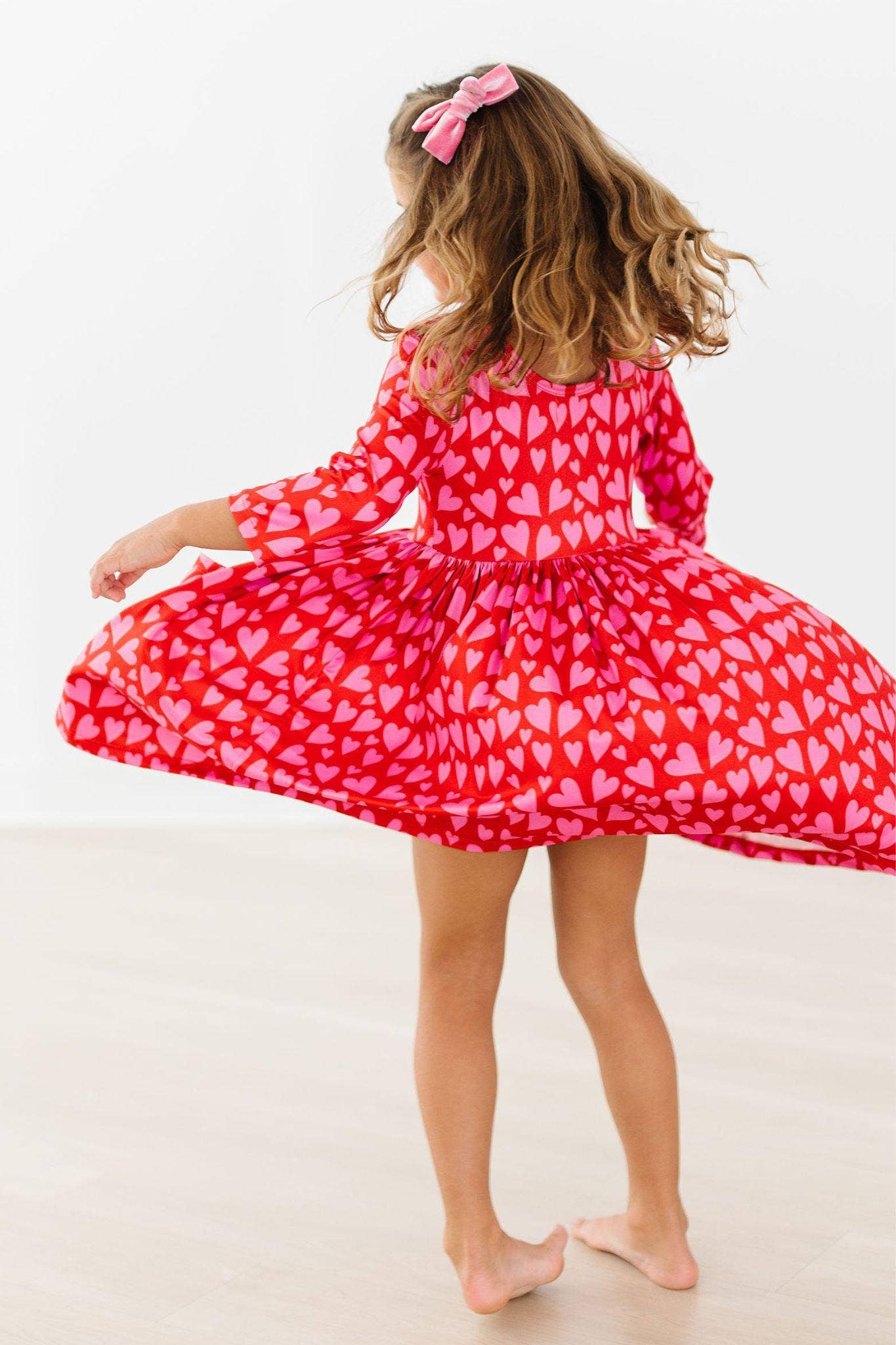 Hearts & Hugs 3/4 Sleeve Pocket Twirl Dress: Mila