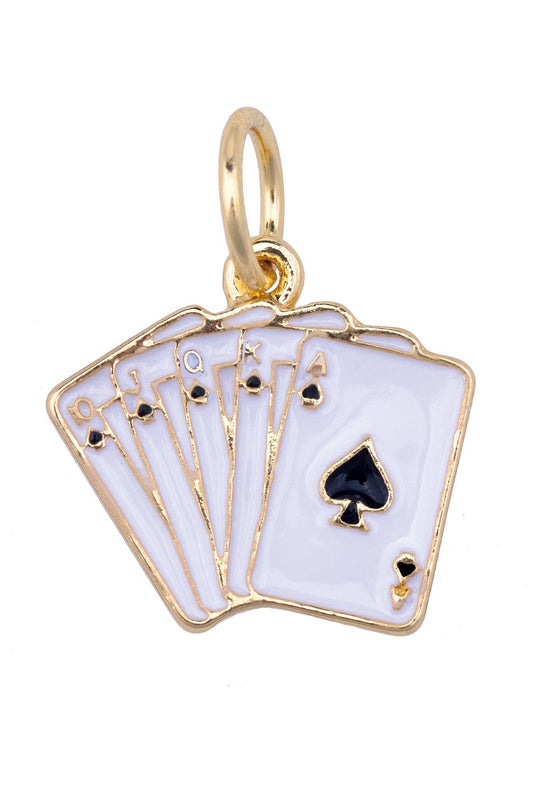 Royal Flush Charm in Shiny Gold Canvas