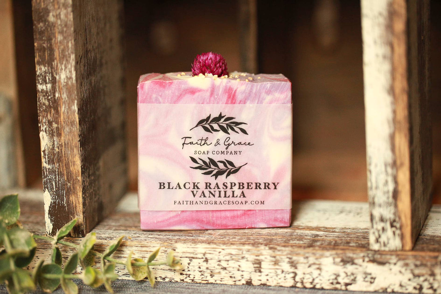 Black Raspberry Vanilla Cold Process Bar Soap, 4.5 oz. Faith Fl
