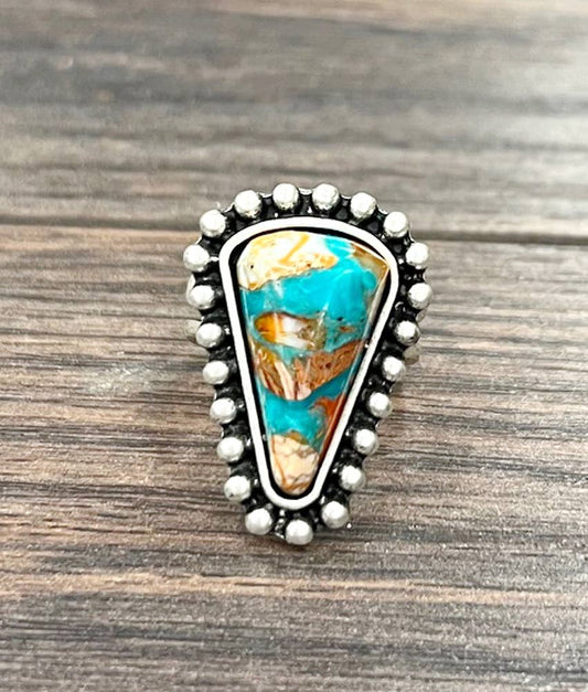 Western 1.2” Gemstone Adjustable Ring750516 Isac