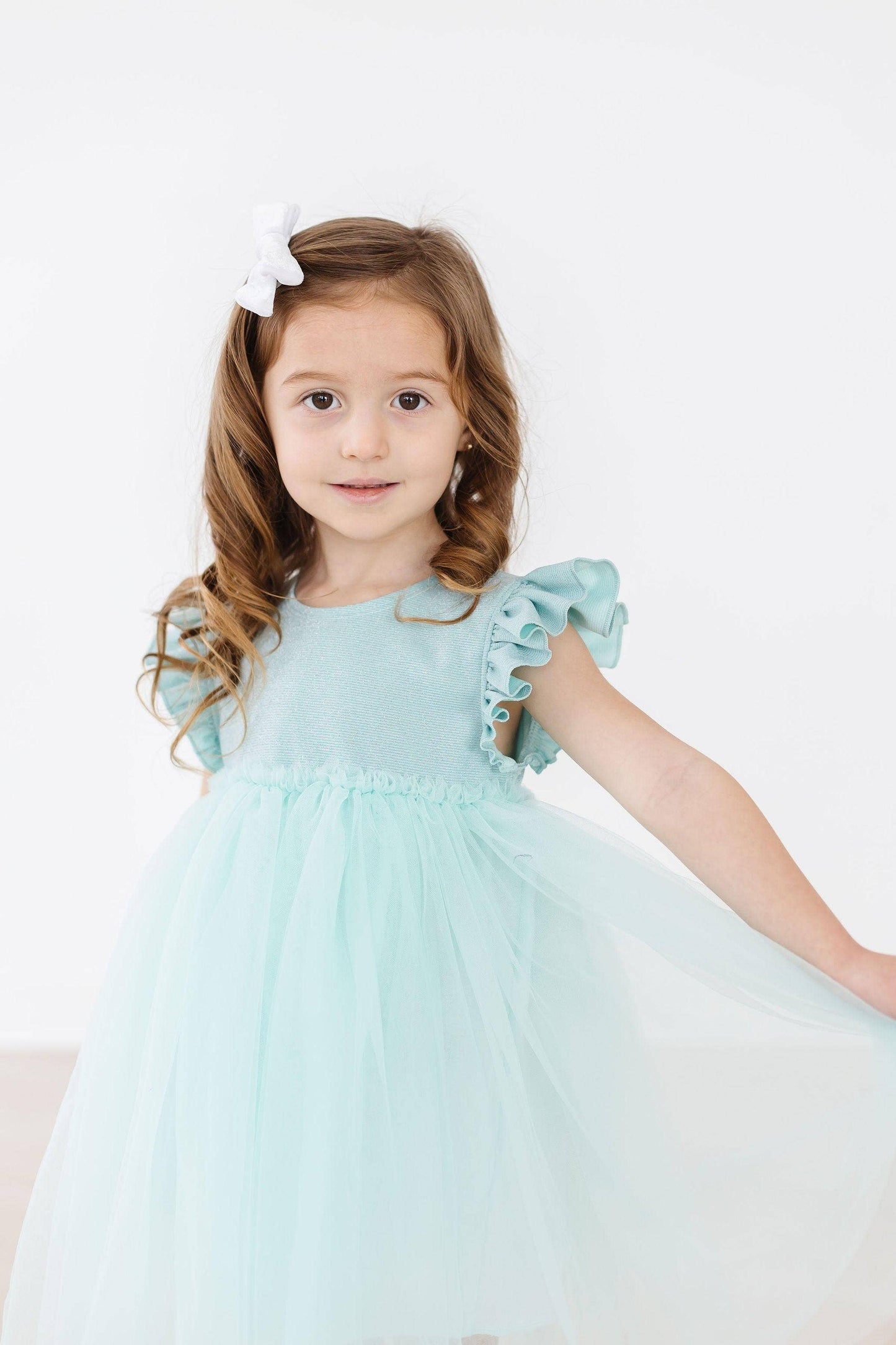 Sage Shimmer Tutu Dress: Mila