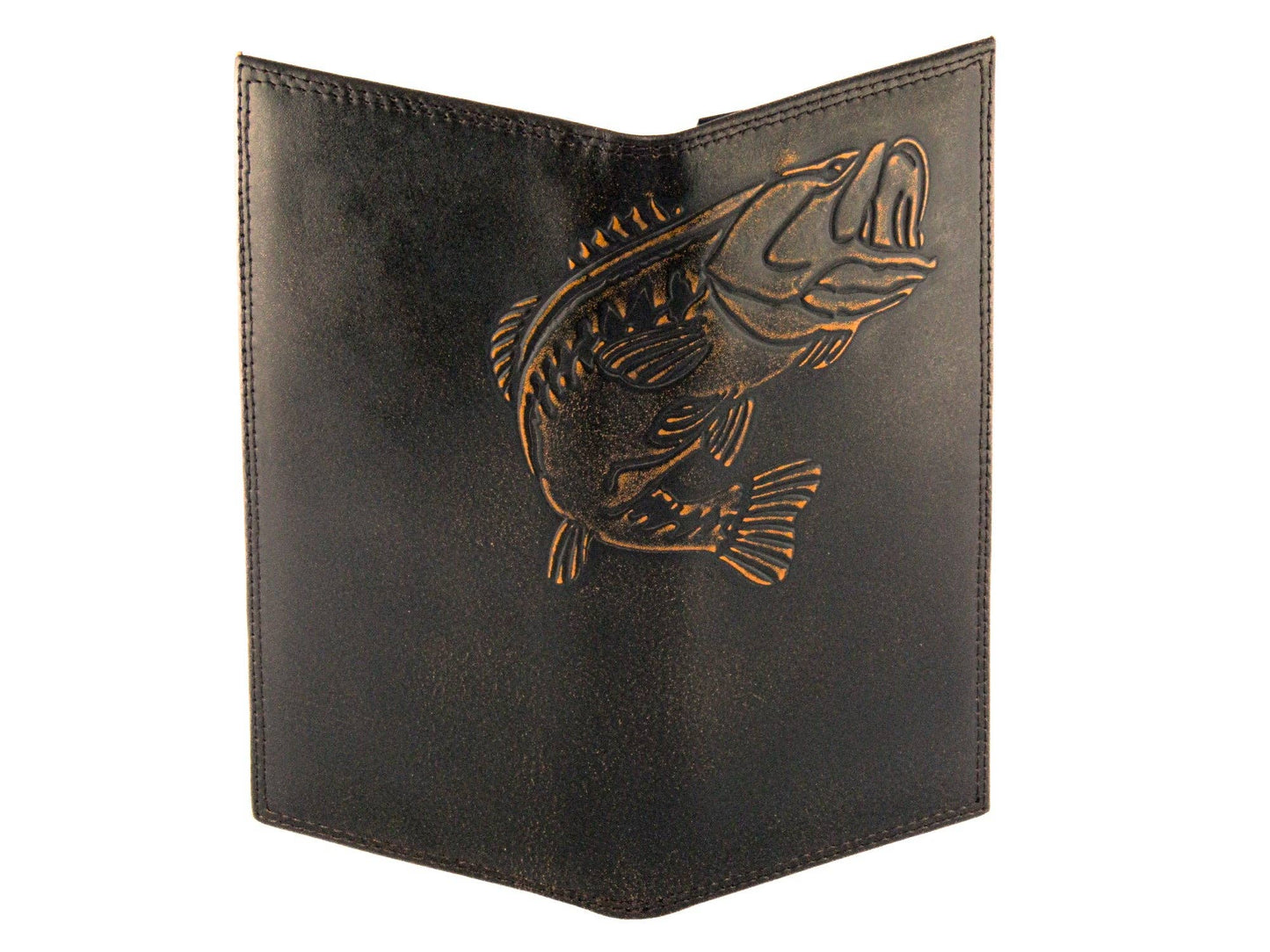 Bass Burnished Leather Zep Secretary Wallet