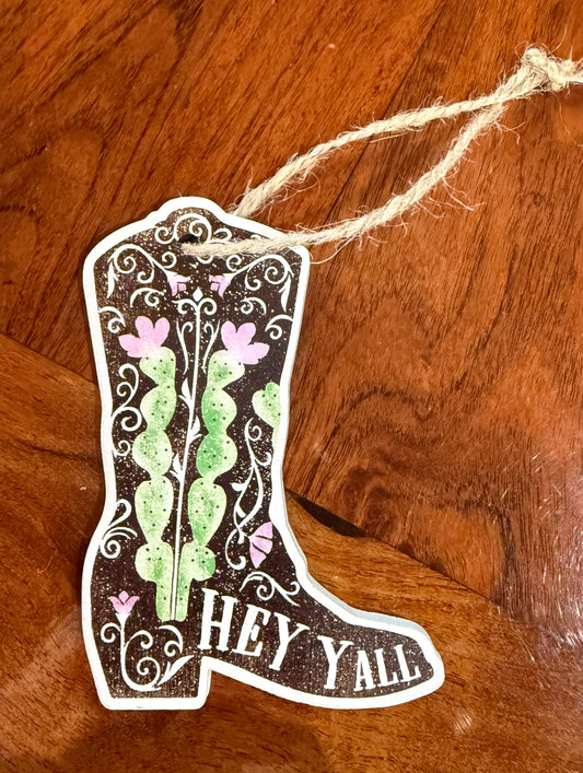 Hey Yall boot and cactus ornament junk gypsy