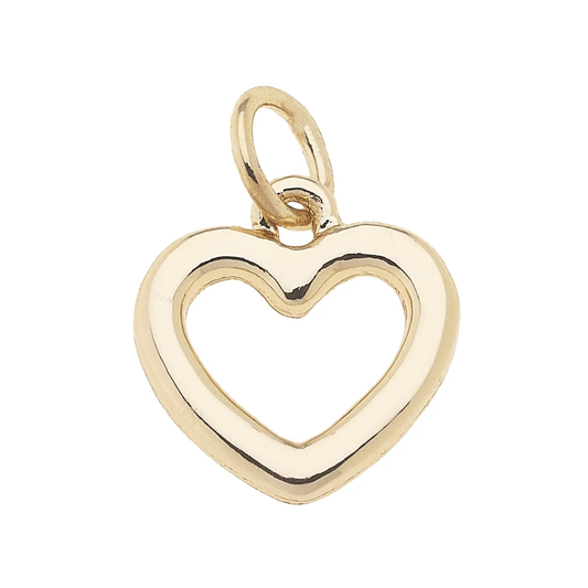 Open Heart Charm in Shiny Gold Canvas