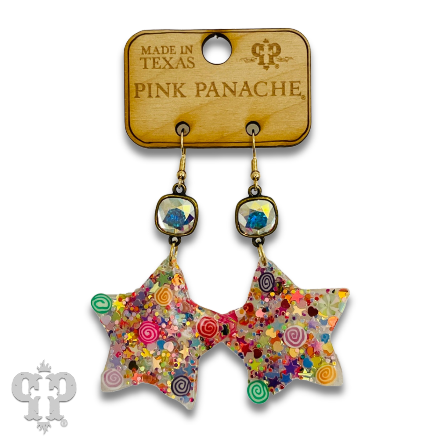 Acrylic earring with Austrian crystal - LC: Blue