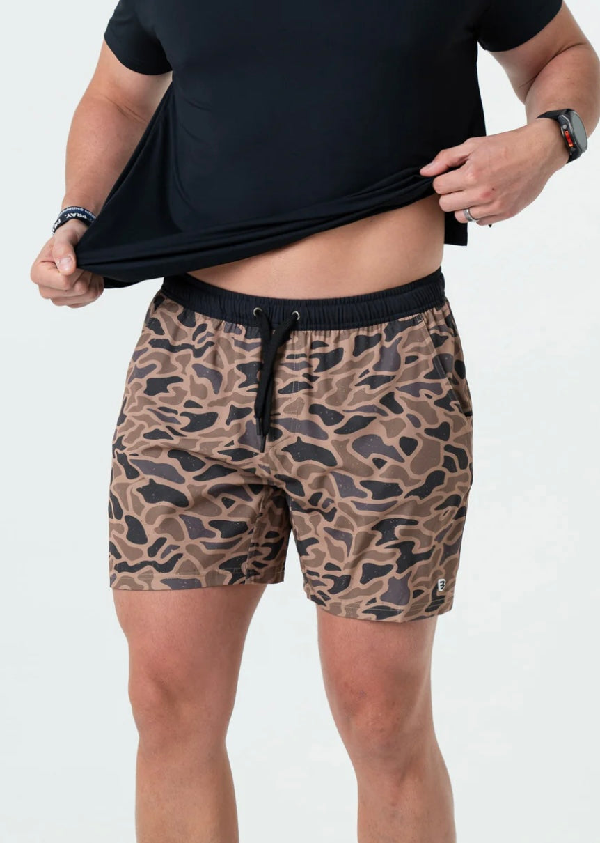 Gauge Camo Athletic Shorts Burlebo 7”
