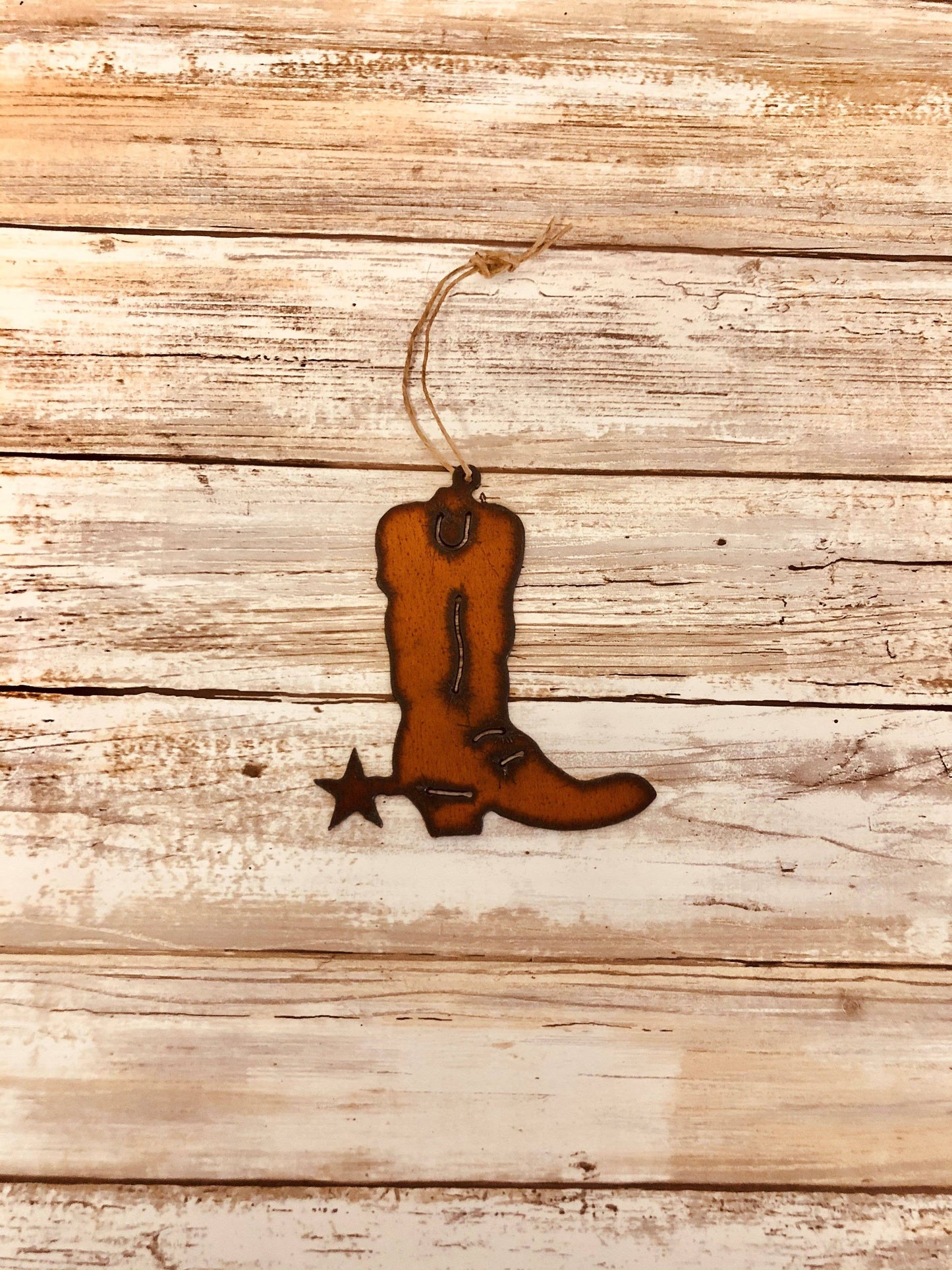 Boot western rodeo Ornament Ironworks