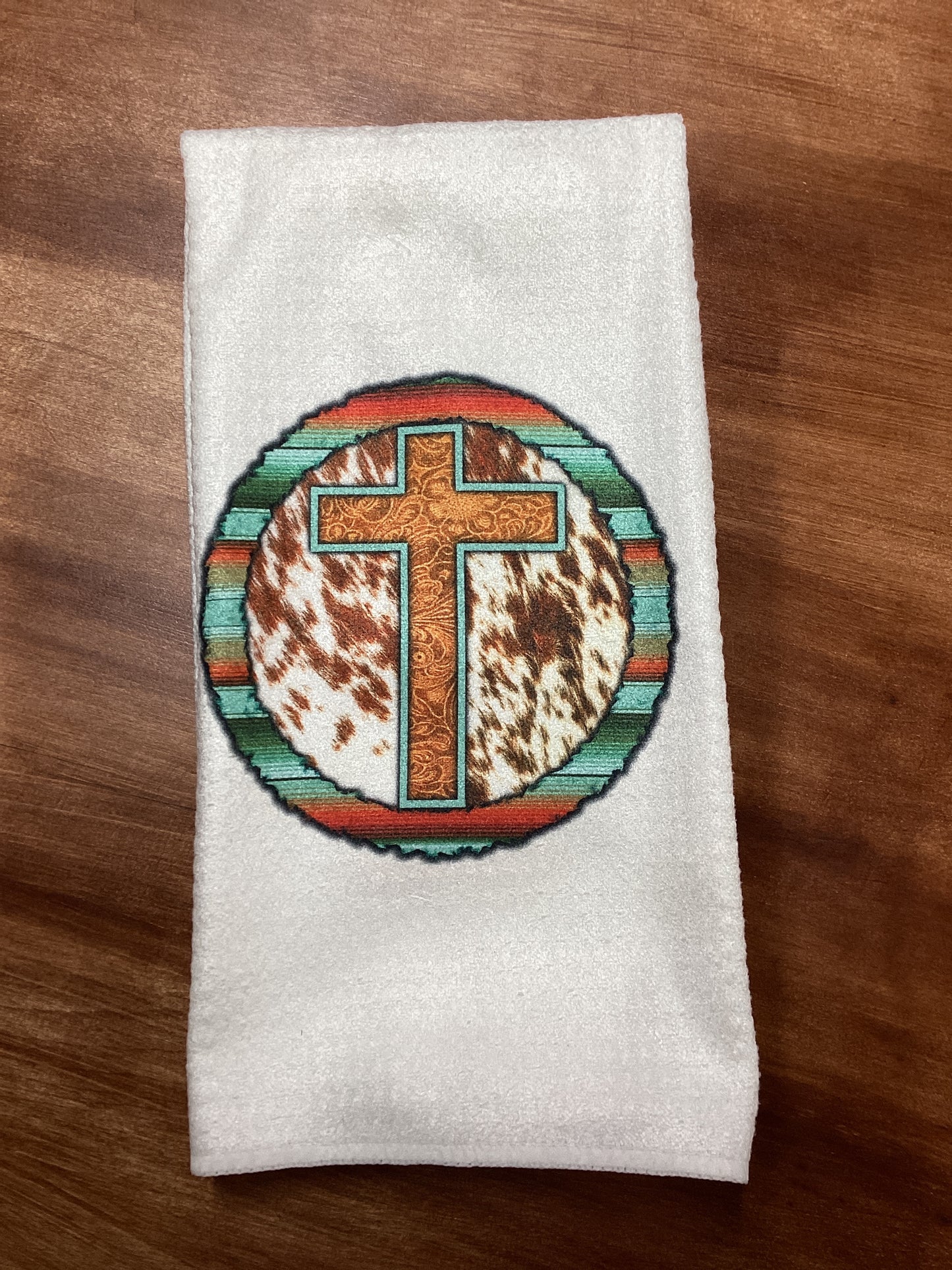 Cross Cowhide Dish Towel