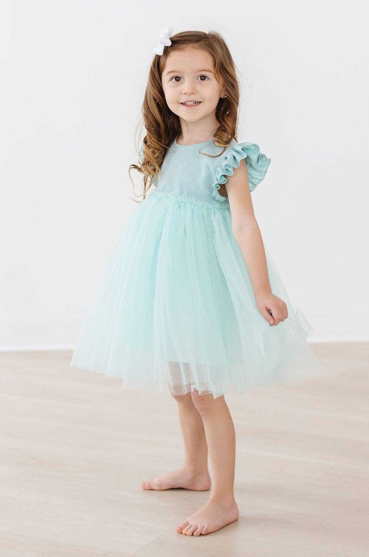Sage Shimmer Tutu Dress: Mila