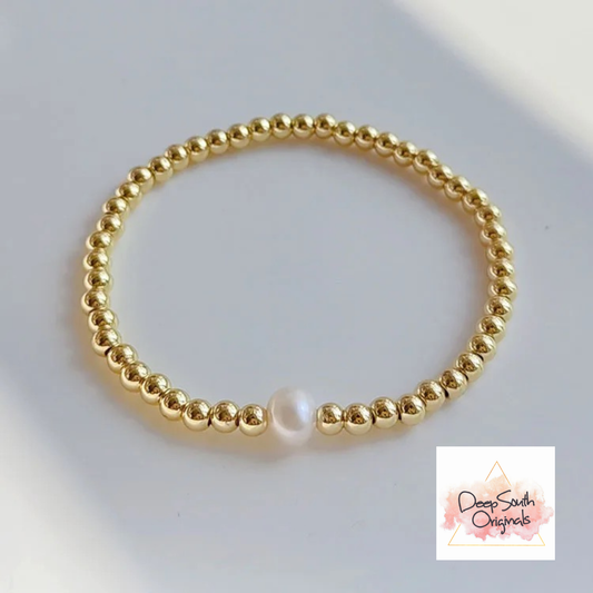 Freshwater Pearl and Beaded Bracelet ~ Deep South Originals