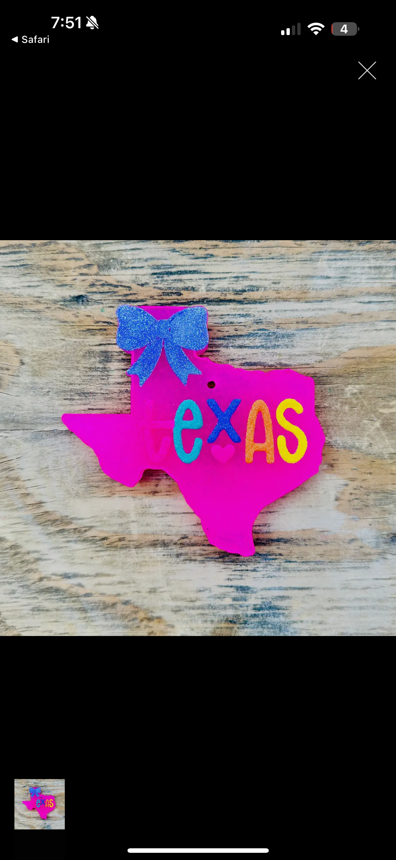 Texas with Bow Car Freshie Southern Creek