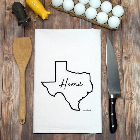Texas State Dish Towel | Tea Towels | Flour Sack Dish Towel Green Bee