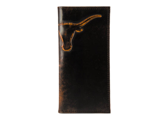 Texas Longhorns Burnished Leather Zep  Secretary Wallet