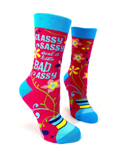 Classy Sassy and a Little Bad Assy Women's Crew Socks - Fab Daz