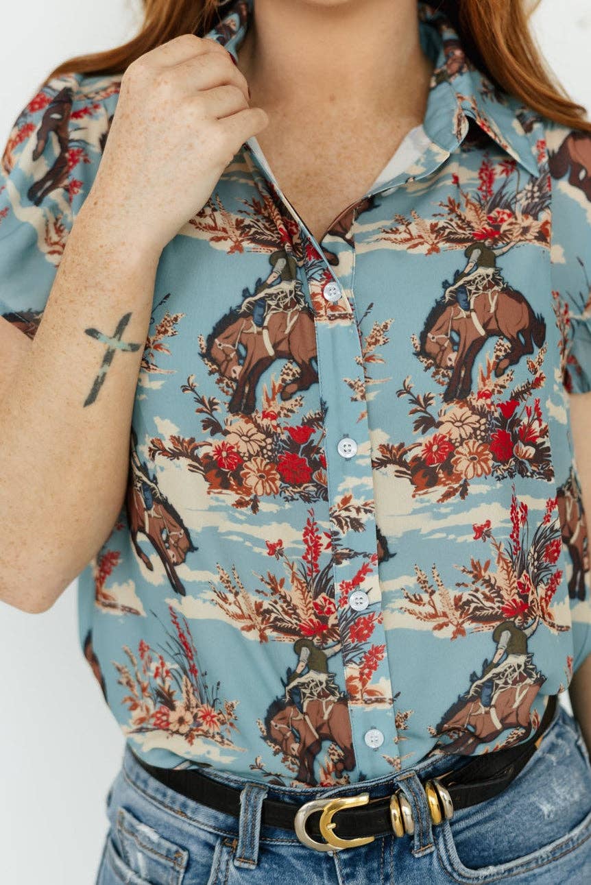 FLORAL BUCKING HORSE  TH