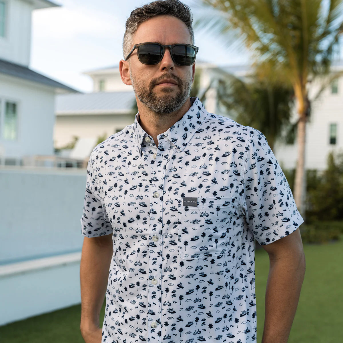 On The Water Performance Button Up Burlebo Fl