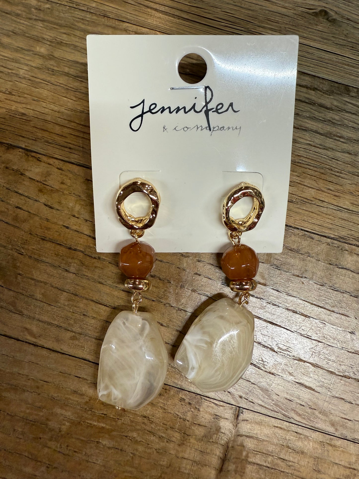 Jennifer & company marble stone earrings