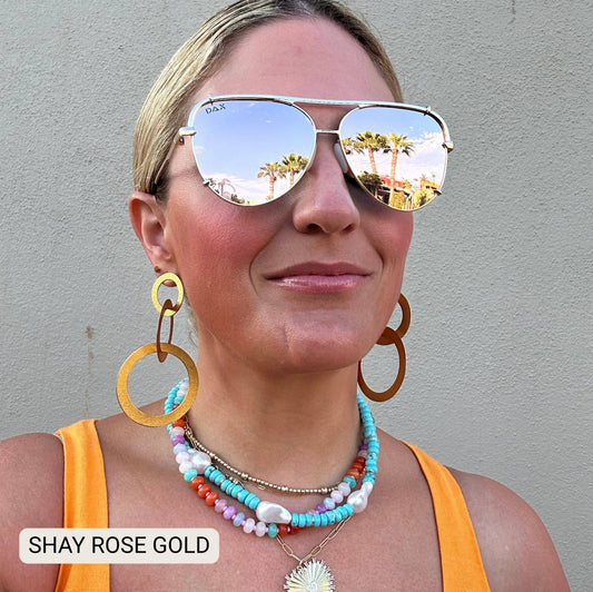 SHAY - Women's Polarized Large Hair Friendly Aviator: Gold Fl Dax