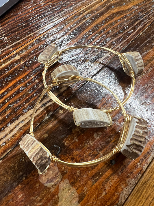 Antler Bangle Twisted wire Bracelet