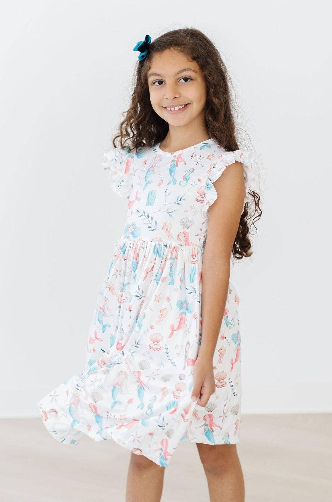 Mermaid Friends Flutter Sleeve Twirl Dress: 5/6