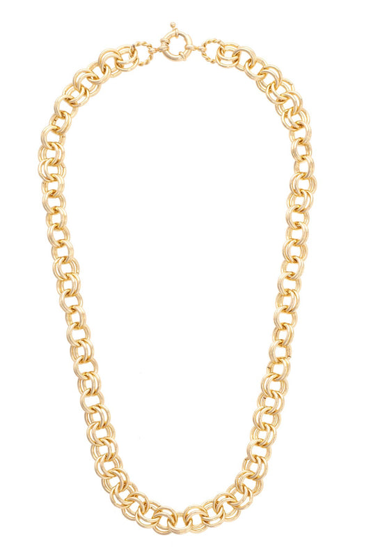 Wimberly Double Link Necklace in Shiny Gold