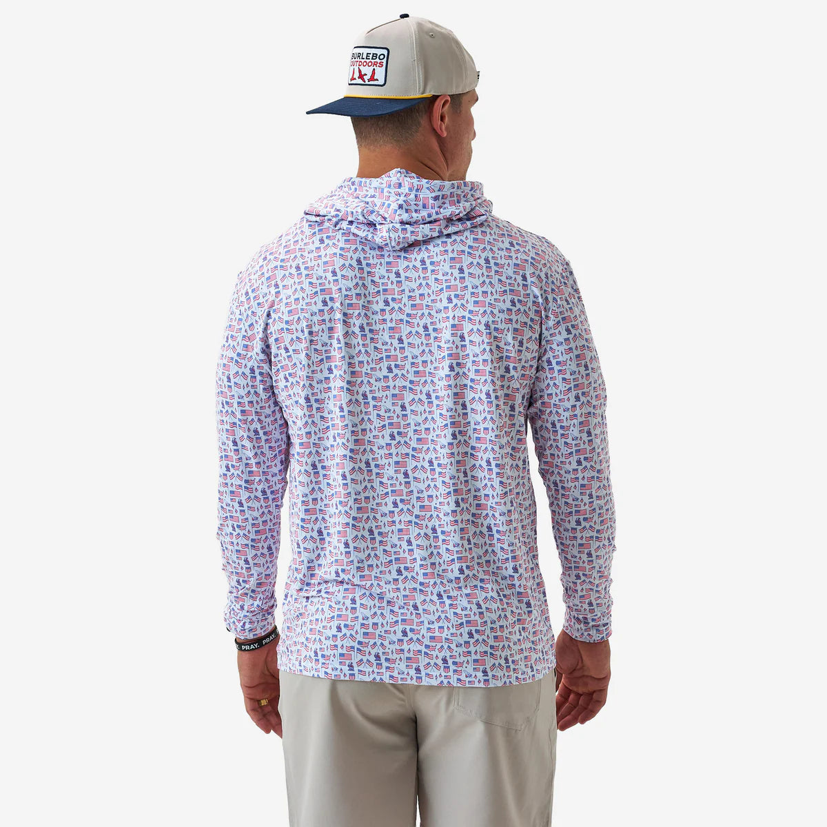 Old Glory Performance Hoodie with UPF 50 Protection Burlebo Tx/ Fl