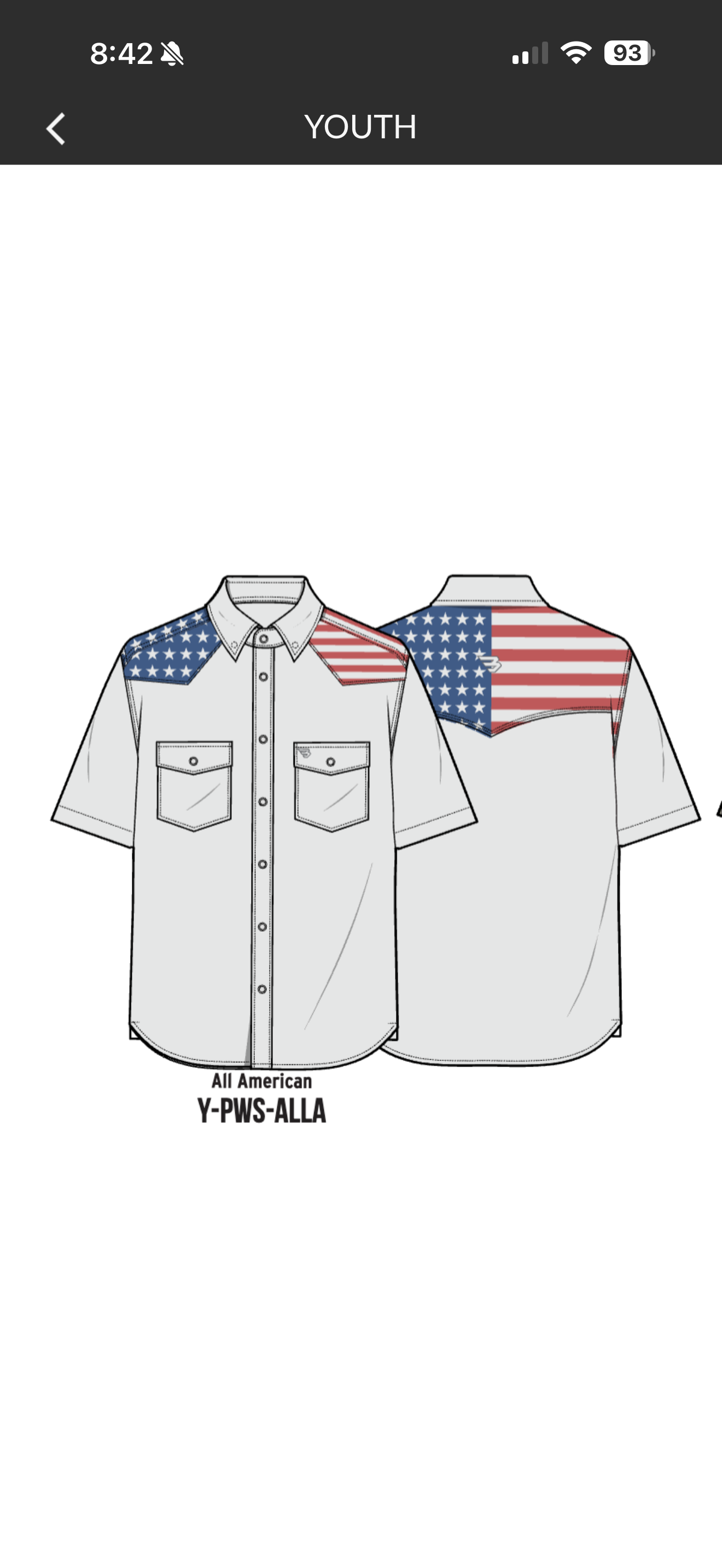 All American Youth Performance Western Pearl Snap Shirt Burlebo Tx/Fl