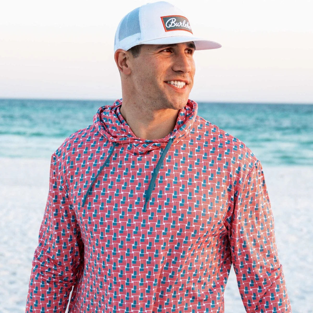 American Flag Performance Hoodie Burlebo UPF 50 Protection Tx/ FL