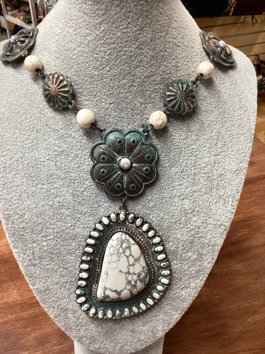 Antique brass w/marble stone