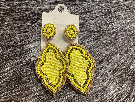 Gold/Yellow beaded earrings