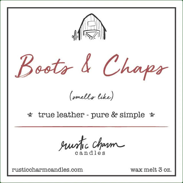 Boots & Chaps “ Leather” Candle Rustic Charm