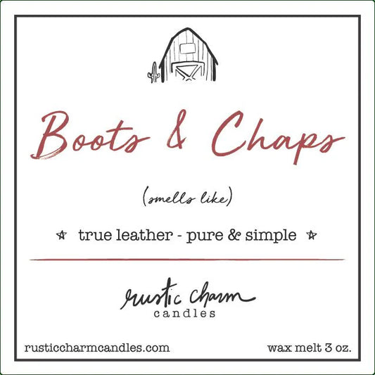 Boots & Chaps “ Leather” Candle Rustic Charm