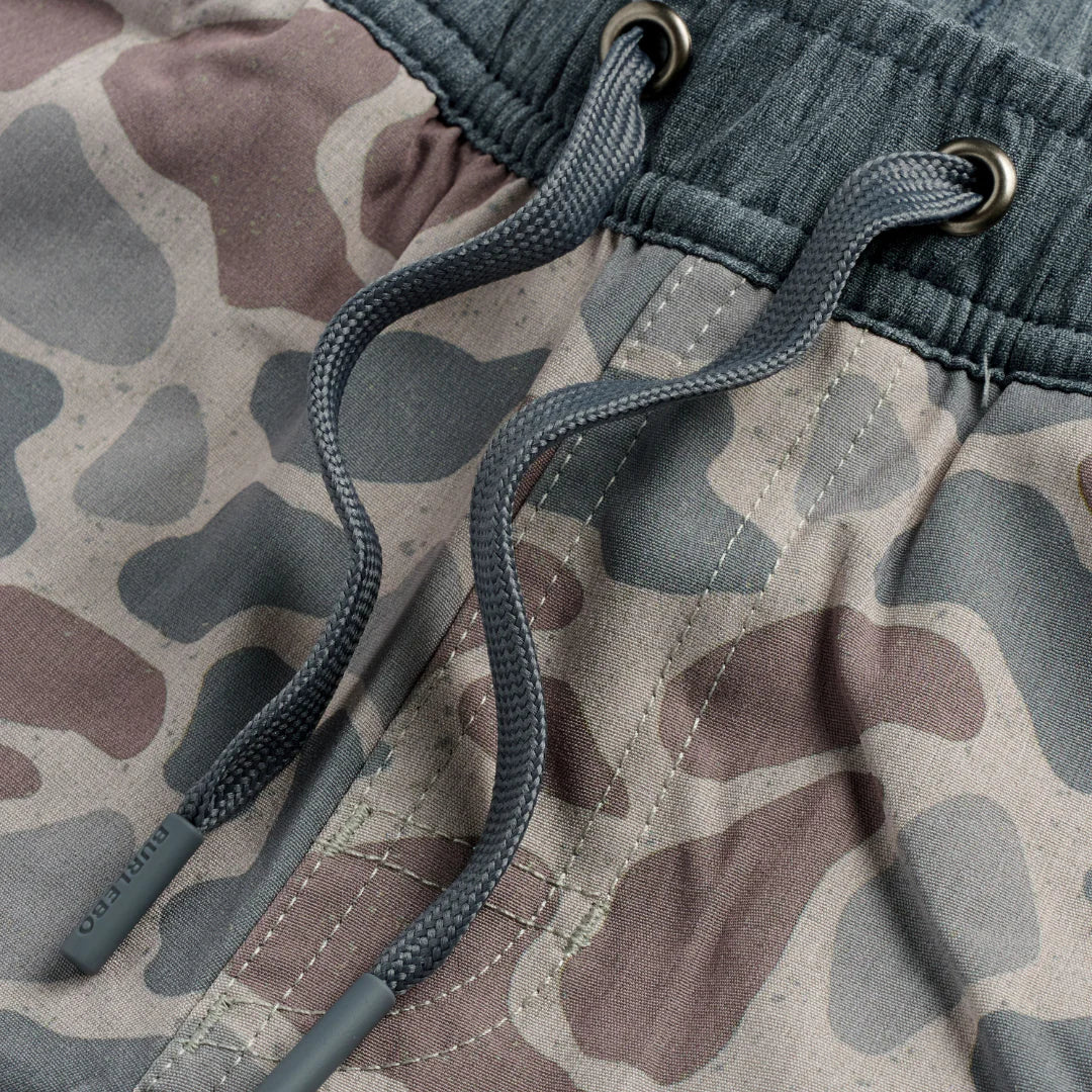 Classic Deer Camo Youth Athletic Shorts with Grey pocket and Waistband