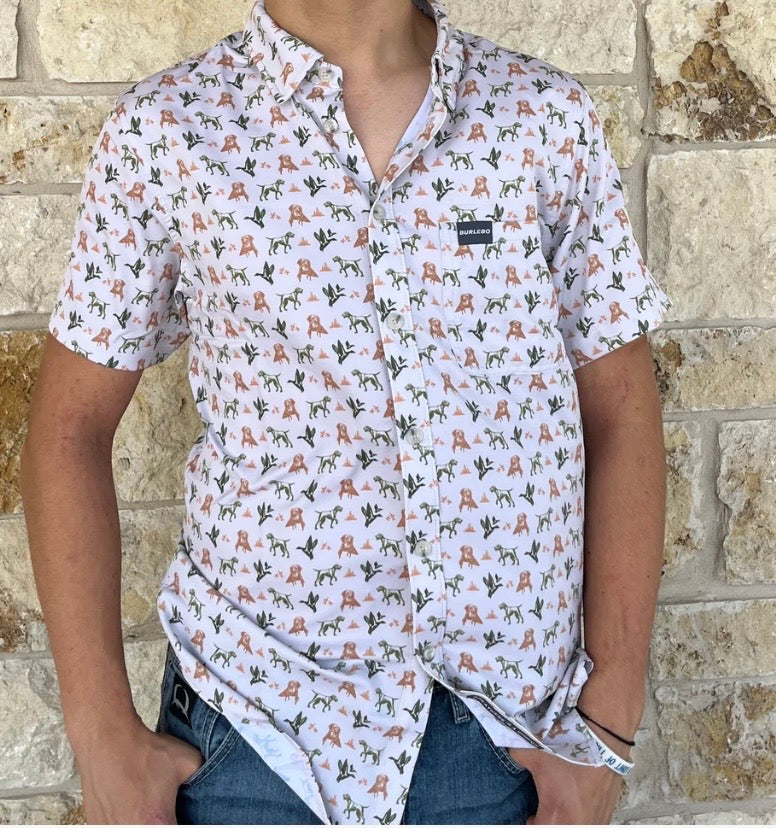 MALLARD DUCK DOG PERFORMANCE BUTTON UP Burlebo PBU-MDD Fl