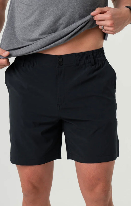 Matte Black Everyday Shorts with Retro Duck Camo Pockets Burlebo Original 7”