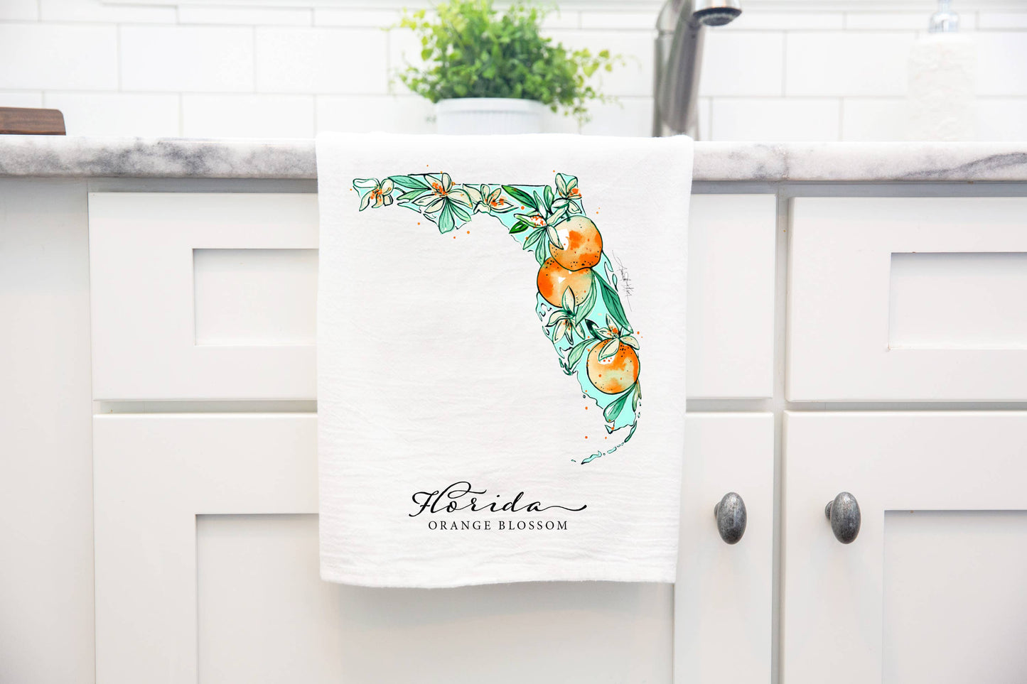 Florida Flour Sack Tea Towel: Towels with Hangers