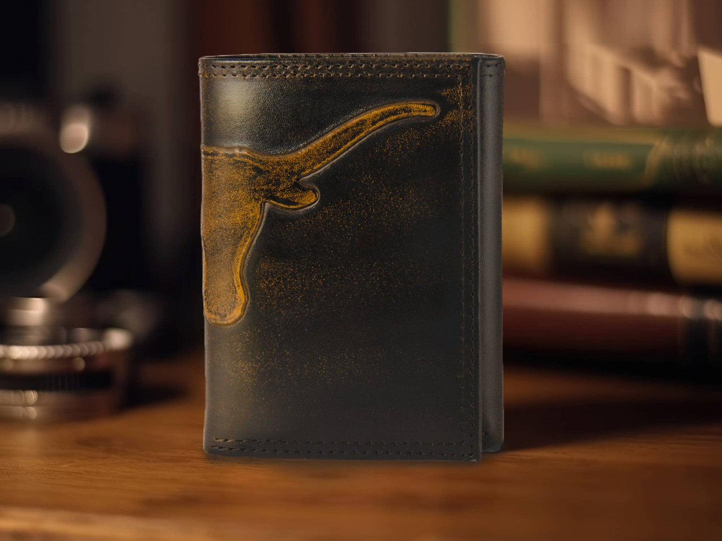 Texas Longhorns Zep  Burnished Leather Trifold Wallet