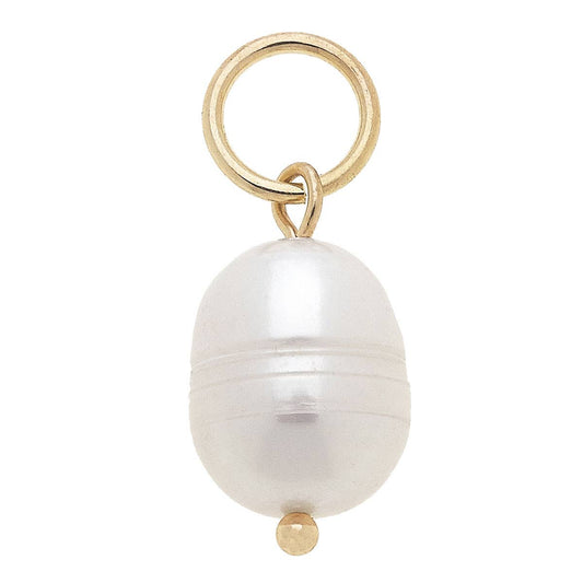 Baroque Pearl Charm in Ivory canvas